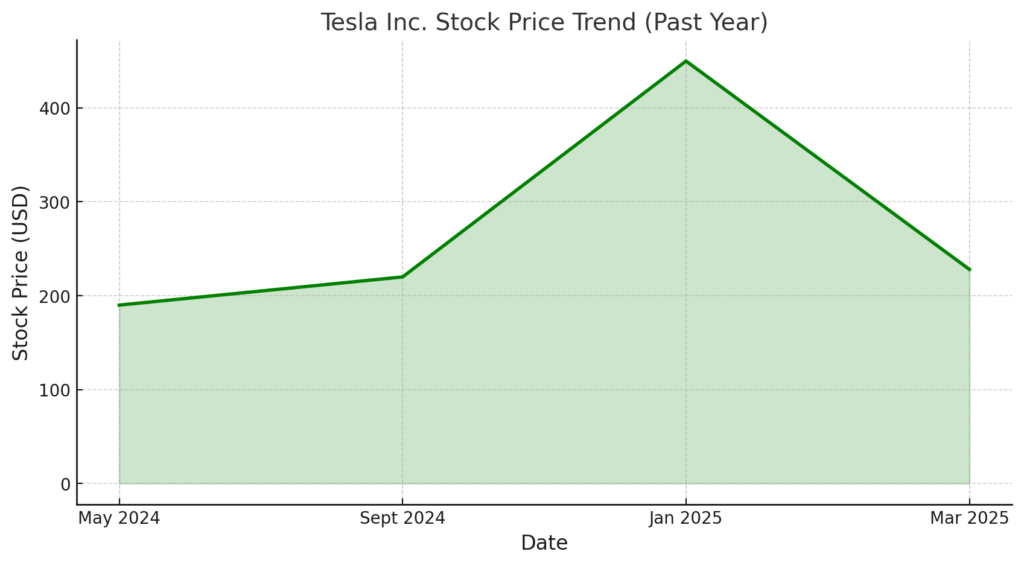 Tesla Inc. Stock Price Trend(Past Year)